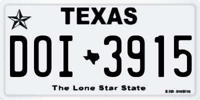 TX license plate DOI3915