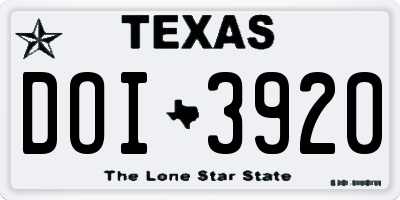TX license plate DOI3920