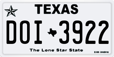 TX license plate DOI3922
