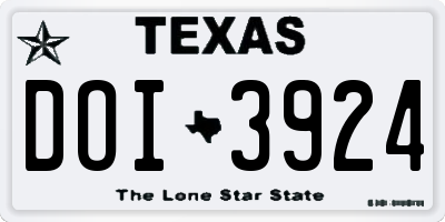 TX license plate DOI3924
