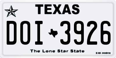 TX license plate DOI3926