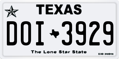 TX license plate DOI3929