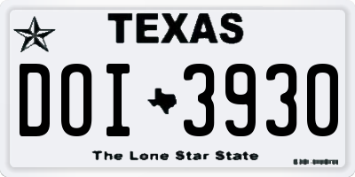 TX license plate DOI3930