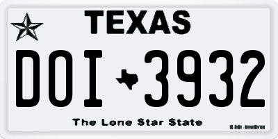 TX license plate DOI3932
