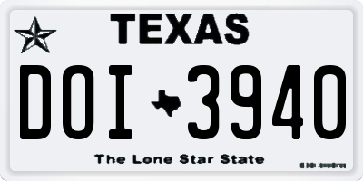 TX license plate DOI3940