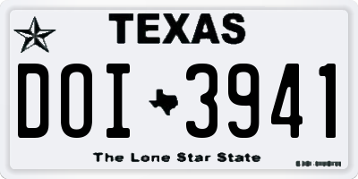 TX license plate DOI3941