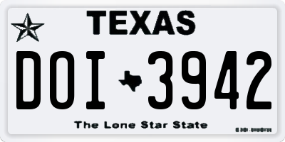 TX license plate DOI3942