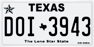 TX license plate DOI3943