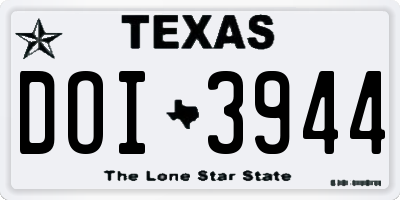 TX license plate DOI3944