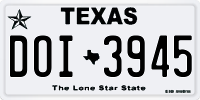 TX license plate DOI3945