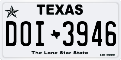 TX license plate DOI3946