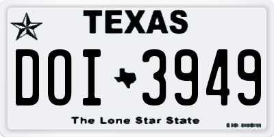 TX license plate DOI3949
