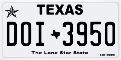 TX license plate DOI3950