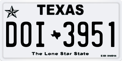 TX license plate DOI3951