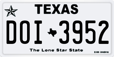 TX license plate DOI3952