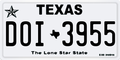 TX license plate DOI3955