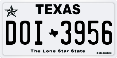 TX license plate DOI3956