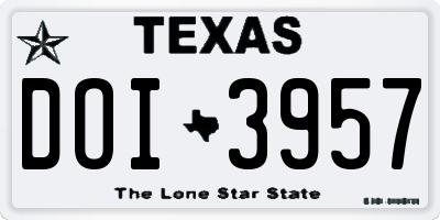 TX license plate DOI3957