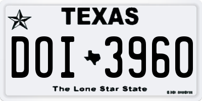 TX license plate DOI3960