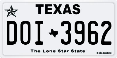 TX license plate DOI3962