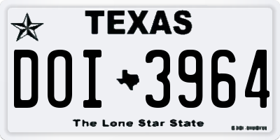 TX license plate DOI3964
