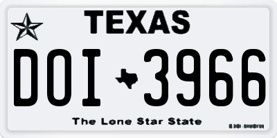 TX license plate DOI3966