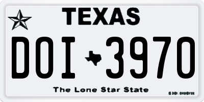 TX license plate DOI3970