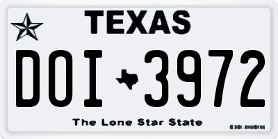 TX license plate DOI3972