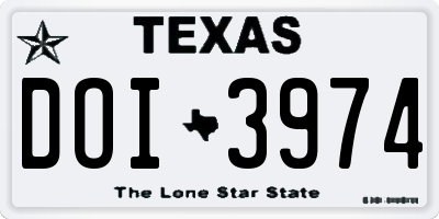 TX license plate DOI3974