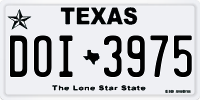 TX license plate DOI3975