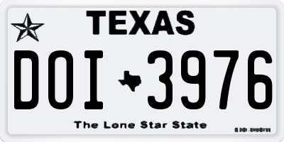 TX license plate DOI3976