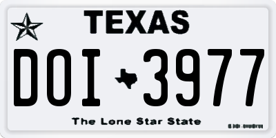 TX license plate DOI3977