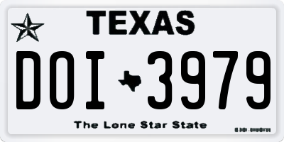 TX license plate DOI3979