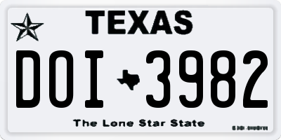 TX license plate DOI3982