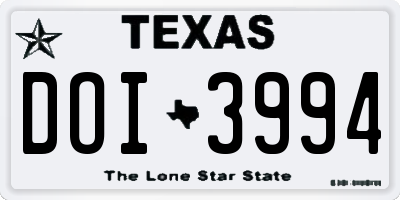 TX license plate DOI3994