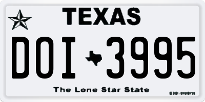 TX license plate DOI3995