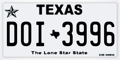 TX license plate DOI3996