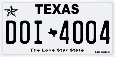 TX license plate DOI4004