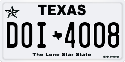 TX license plate DOI4008