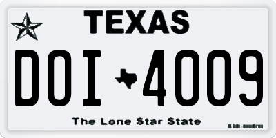 TX license plate DOI4009