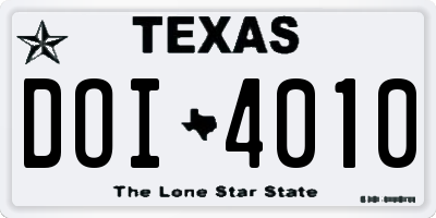TX license plate DOI4010