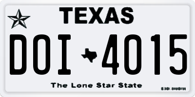 TX license plate DOI4015