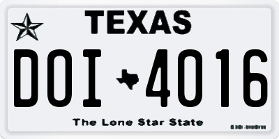 TX license plate DOI4016