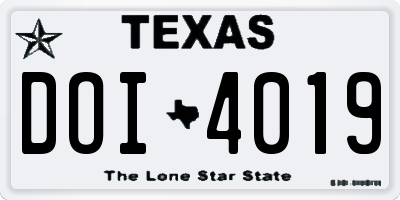 TX license plate DOI4019