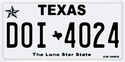 TX license plate DOI4024