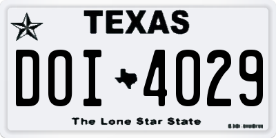 TX license plate DOI4029