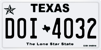 TX license plate DOI4032