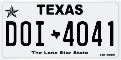 TX license plate DOI4041