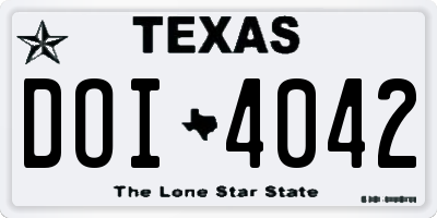 TX license plate DOI4042