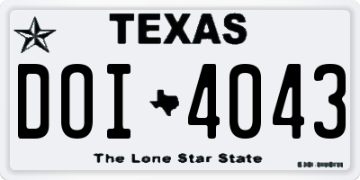 TX license plate DOI4043